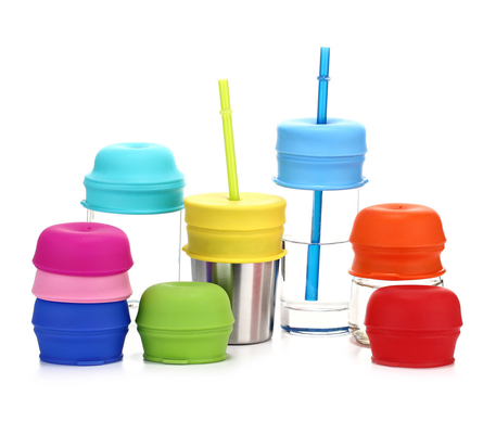 Copas de palha de silicone para bebês bebês palhas reutilizáveis à prova de derrames Yeti Rambler Mason Copas Mules Copas