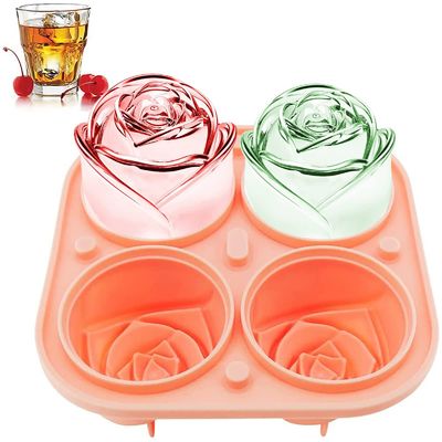 Bom preço. Molde de Cubo de Gelo de Rosa,Bongpuda,Silicone Ice Cube Tray, 4 Cavidades,Silicone Rose Ice Ball Maker,Easy Release,Para Cocktails, Whisky, Bourbon e bebidas de suco on-line