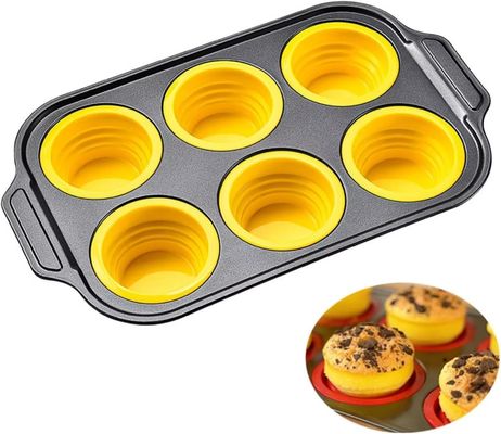 Bom preço. 6-Piece Stackable Silicone Baking Pan Set - Temperature Resistant (-40°F to 446°F) Non-Stick Bakeware with Metal Reinforced Frame on-line