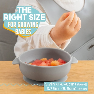 Bom preço. Bacia resistente Heatproof da sução do grupo da louça do silicone com colher on-line