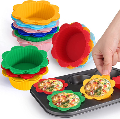 Bom preço. Lata reusável multicolorido do bolo do silicone, forros duráveis do silicone para bandejas de cozimento on-line