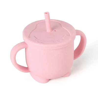 Copo inodoro do bebê do produto da cozinha do silicone de LFGB com os punhos Leakproof