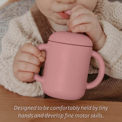 Silicone insípido multicolorido Straw Sippy Cup, silicone Microwaveable aprendendo o copo