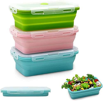 Bom preço. Caixa de almoço de silicone recipientes de lanches para crianças, resistente a vazamentos microondas pequenos recipientes de caixa de almoço com tampa para crianças pequenas on-line