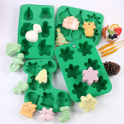 Bom preço. Molde de silicone de Natal de grande porte para mini bolos / sabão feito à mão / chocolate on-line
