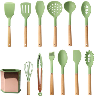 Bom preço. 13 Pcs utensílios de cozinha de silicone Kitchen Utensil Set Kitchen Gadgets & Kitchen Tool Turner Tongs, Espatulas, Colheres, Pincel on-line