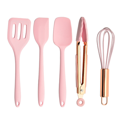 Conjunto de utensílios de cozinha de silicone 5pcs Conjunto de espátulas de silicone antiaderente durável Kit de utensílios de cozinha de silicone