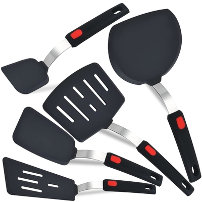 Bom preço. 5-Pack BPA Free Spatulas de silicone Turner Set para utensílios de cozinha flexíveis utensílios de cozinha flexíveis Spatulas para ovos on-line