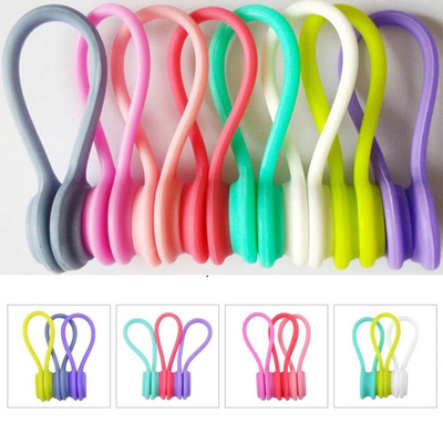 Bom preço. Ligações de cabo magnético de silicone organizadores de cabos reutilizáveis fones de ouvido cabos gerenciador de cabo USB guardador ligações de enrolar correias marcador on-line
