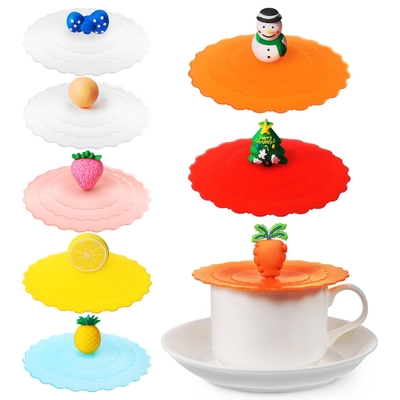 Bom preço. Cobertura de tampa de caneca de silicone, capa de caneca de silicone colorida anti-polvo Copas bonitas de silicone reutilizáveis para copos caneca de cerveja vidro interior on-line