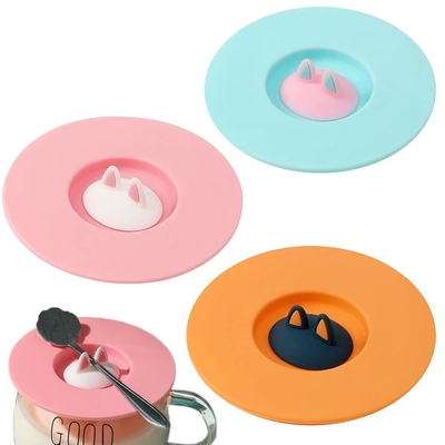 Bom preço. Copas de silicone Copas de caneca Copas reutilizáveis Copas de chá de água Copas anti-polvo Design de desenho animado bonito Para Copo de vidro Copo de café on-line