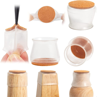 Bom preço. Cadeira de silicone Protectores de piso para pernas Mobiliário de feltro de silicone almofadas para pernas Caps Covers For Hardwood Floors Fit: 1.3' - 2' on-line