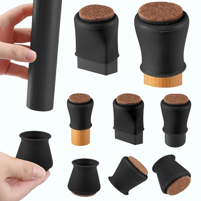 Bom preço. Protectores de pernas de cadeira de silicone Protectores de pernas de móveis com feltro Prata preta Proteção de pernas de mesa Marrom on-line