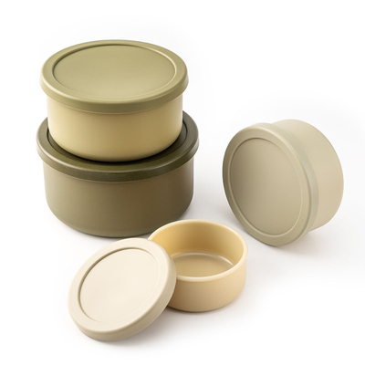 Crianças recipientes de armazenamento de alimentos de silicone livre de BPA resistente a vazamentos Airtight Tag Bento Lunch Box