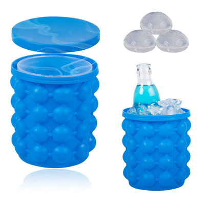 Copo de gelo de silicone balde de gelo com tampa fácil liberador de gelo cubo molde de gelo bandejas de gelo cubo de gelo fabricante para cocktail Whiskey bebidas