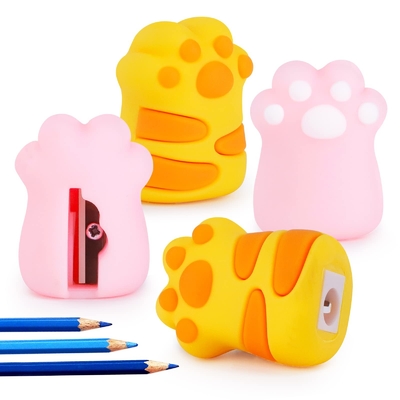 Bom preço. Manual de afiador de lápis de patas de gato Mini-presente de papel de silicone para crianças Kawaii on-line