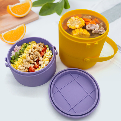 Bom preço. Caixa de almoço Bento de camada dupla Container de almoço empilhável à prova de vazamento para adultos Container de armazenamento de alimentos para crianças on-line
