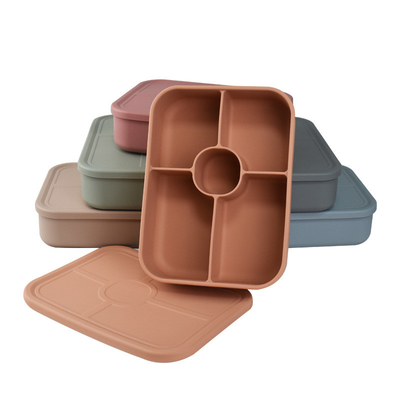 Bom preço. Recipiente de almoço de silicone com tampa à prova de vazamento, caixa de silicone Bento caixa de microondas caixa de almoço para trabalho piqueniques on-line