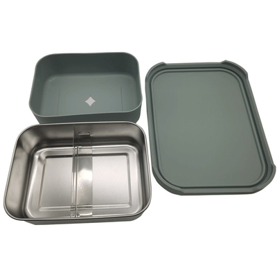 Bom preço. Caixa de almoço de aço inoxidável, Caixa Bento de aço inoxidável, recipiente de alimentos, Caixa Bento com tampa de silicone on-line