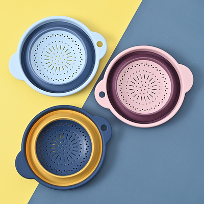 Bom preço. Conjunto de colander dobrável de 3 resistente ao calor lavagem e drenagem de vegetais frutas pasta perfeita para treinador de cozinha on-line