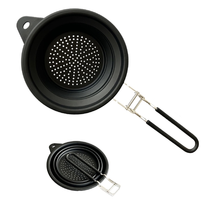 Bom preço. Colander de silicone dobrável livre de BPA com alça Nova cozinha Essentials Filter Drainer Perfeito para drenar frutas on-line