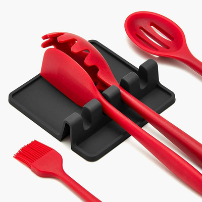 Bom preço. BPA livre utensílios de cozinha de silicone descanso de colher durável descanso com tampão de gotejamento gadgets de cozinha cozinha utensílios de cozinha porta on-line