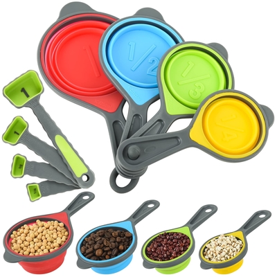 Bom preço. BAP Grátis De Silicona Desdobrável Soft Measuring Cups Measuring Spoons Silicona utensílios de cozinha Ferramentas de viagem Measuring Cup on-line