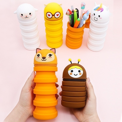 Atualizado 2 em 1 bolso de lápis de silicone porta-lápis caixa de lápis impermeável fácil de limpar material de escritório escolar