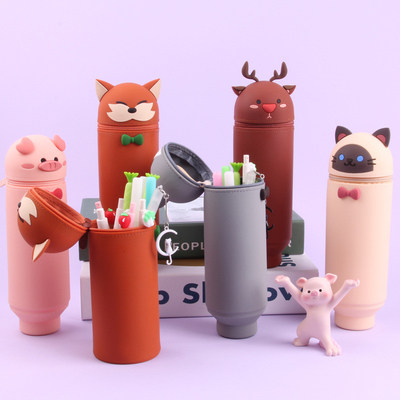 Bom preço. Porta-lápis de silicone versátil 2 em 1 Bolsa fácil de limpar Escola Produtos de escritório para crianças Papeleria para presente de Natal on-line