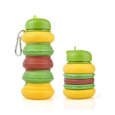 Bom preço. Bottle de água plegavel de donut para crianças 19oz BPA livre de garrafas de água de silicone Rainbow à prova de vazamento para estudantes on-line