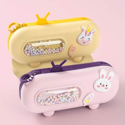 Bom preço. Carinhosos porta-lápis de silicone Meninas Meninos Saco de lápis Bolsa de escolas on-line