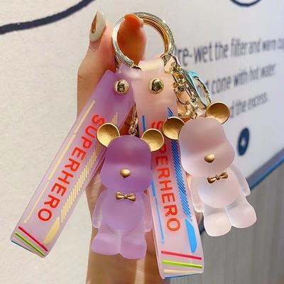 OEM Bem-vindo Carinhosos Keychain de Urso de Diamante Kawaii Keychains Pulseira de Pulso Pênis Lanyard