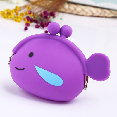 Bom preço. Animais de desenho animado Moedas de peixe de silicone Carteiras Carteira Saco de fones de ouvido Para prêmios escolares Presentes Carteira Saco de Natal Regalo de aniversário on-line