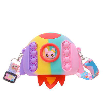 Rocket Cartoon Pop Bolso Bolso Lápis Case Crossbody Bolso Bolso Carteira Bolso Maquiagem Bolso Armazenamento Container Crianças Natal presente