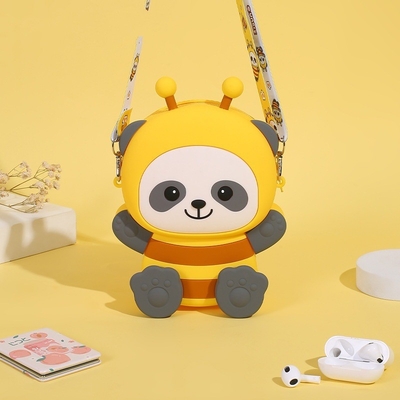 Bom preço. Cartoon Bee Bolsa de Moedas de Silicona Bolsa de Maquiagem Bolsa Crossbody Bolsa de Ombros Bolsa de Mão Para Crianças Bolsa de Lápis Bolsa Supplies Escolares on-line