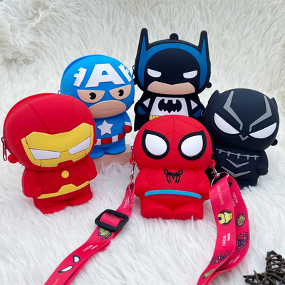 Bom preço. Bolsa de moedas de silicone Superman para lápis bolsa de ombro crossbody para meninos bolsa de bolso pop Natal presente de aniversário carteira de moedas on-line
