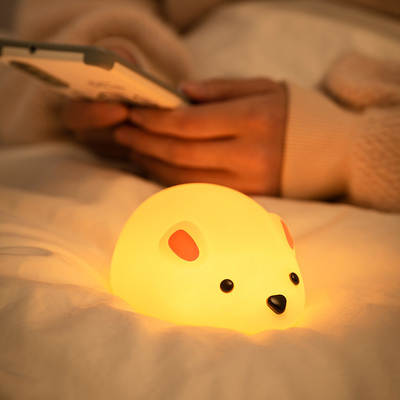 Mouse Night Light For Kids Rechargeable LED Children Lamp Timer Lâmpada de beira de cama Decoração de lâmpada Bebê Berçário Amamentação NightLight