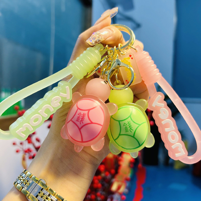 Cartoon Keychain Star Car Key Ring Demon Rabbit Charm Bag Acessório Para Mulheres