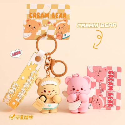 Bom preço. Cartoon Animal Pendant Key Ring Keychain de silicone em várias cores para mulheres e crianças on-line