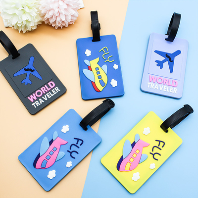 Bom preço. Etiquetas de bagagem de desenhos animados simples em várias cores para rotulagem personalizada de malas on-line