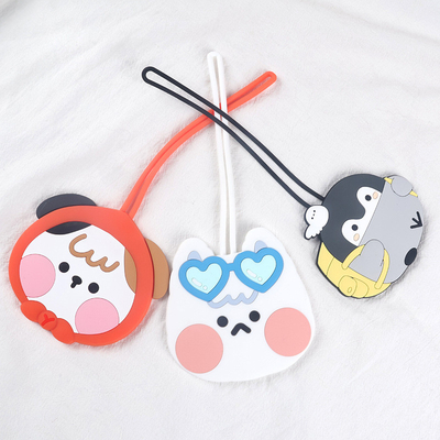 Bom preço. Animais desenhados Etiquetas de bagagem de silicone Etiquetas personalizadas de identificação de viagem on-line