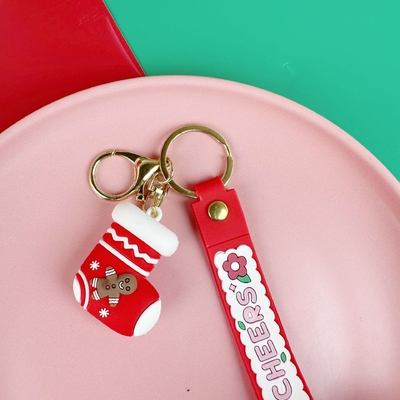 Bom preço. Carinhosos bolsos de silicone de Natal, pendente cadeado de chaves suave, chaveiro de carro Kawaii, feitiços para mulheres, homens, Natal, aniversário, presentes para crianças. on-line