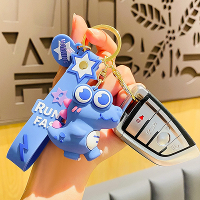 Bom preço. Carrinho Cartoon Keychain Pendente Papeleria de silicone Novidade Dinossauro Charm Key Ring Para Meninos Meninas on-line