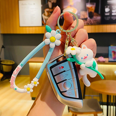 Bom preço. Chave de silicone personalizada acessório flor de gato lindo desenho animado Chave de silicone macia feitiços on-line