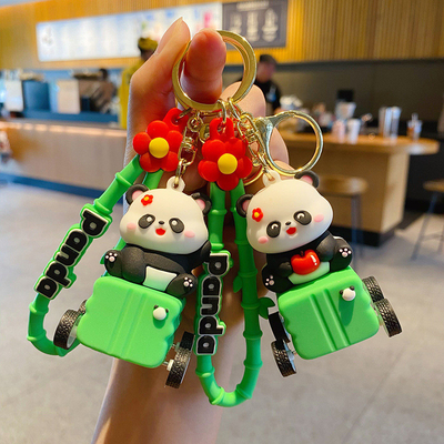 Bom preço. Pendentes de chaveira de silicone para carteira, lindos feitiços de chaveira Panda on-line