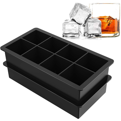 Bom preço. Caixinhas de Cubo de Gelo ️ Molde de Cubo de Gelo de Silicônio Grande para Freezer ️ Faz 8 Cubos de Gelo de Whiskey Gigantes, Moldes de Silicônio Quadrados (2 Pacotes) on-line