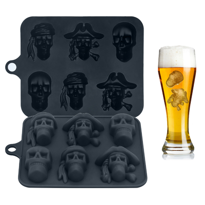 Bom preço. Caixa de silicone 3D Crânio Molde de gelo 2Pack fácil de liberar para Whisky Cocktails e bebidas de suco on-line