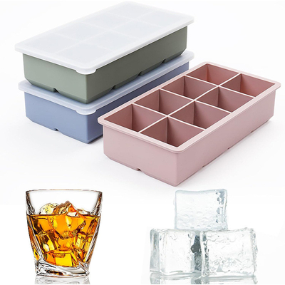 Bom preço. Fácil de limpar bandejas de gelo de silicone cor-de-rosa com tampa à prova de vazamento livre de BPA Grande tamanho Ideal para cocktails uísque alimentos para bebês on-line