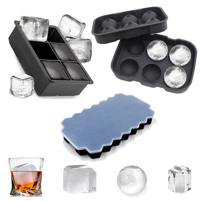Bom preço. Caixas de cubos de gelo de silicone 3 pacotes - Molde de cubos de gelo de silicone de grande porte com tampa à prova de vazamento Caixa de cubos de gelo quadrados removível e livre de BPA para coquetéis, uísque, gelo flexível empilhável on-line