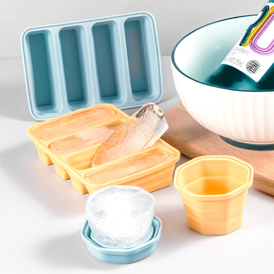 Caixinhas de gelo de 2 unidades, fácil de soltar 15 moldes flexíveis de silicone com tampa removível Caixinhas de gelo de congelador reutilizáveis empilháveis para uísque, alimentos para bebês, livres de BPA